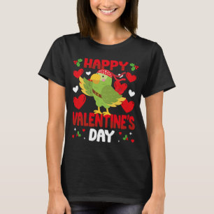 ハッピーヴァレンティーンズデイオウムハートラブアニマル Tシャツ