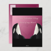 ハッピーヴァレンティーンズデイオルカキラークジラハートの私 シーズンポストカード (正面/裏面)