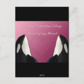 ハッピーヴァレンティーンズデイオルカキラークジラハートの私 シーズンポストカード (正面)