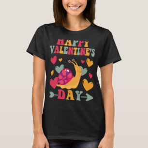 ハッピーヴァレンティーンズデイカタツムリハートラブグルーヴィ Tシャツ