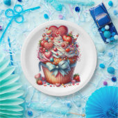 ハッピーヴァレンティーンズデイカップケーキ ペーパープレート (パーティー)