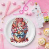 ハッピーヴァレンティーンズデイカップケーキ ペーパープレート (パーティー)