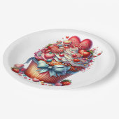 ハッピーヴァレンティーンズデイカップケーキ ペーパープレート (アングル)