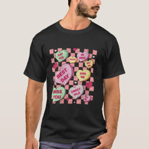 ハッピーヴァレンティーンズデイキャンディ会話ハートかわいい Tシャツ