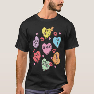 ハッピーヴァレンティーンズデイキャンディ会話ハートカット Tシャツ