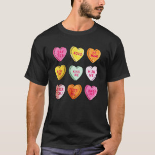 ハッピーヴァレンティーンズデイキャンディ会話ハートカット Tシャツ