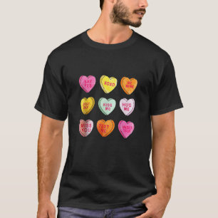 ハッピーヴァレンティーンズデイキャンディ会話ハートカット Tシャツ