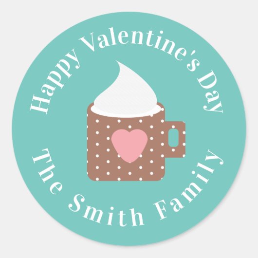 ハッピーヴァレンティーンズデイキャンプファイアーチョコレート ラウンドシール (正面)