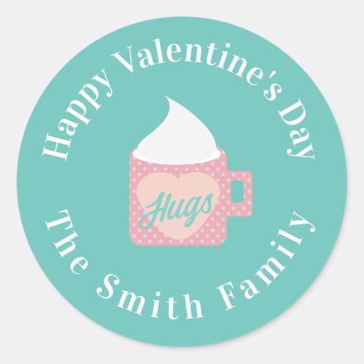 ハッピーヴァレンティーンズデイキャンプファイアーチョコレート ラウンドシール (正面)