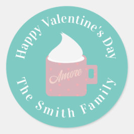 ハッピーヴァレンティーンズデイキャンプファイアーチョコレート ラウンドシール