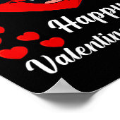 ハッピーヴァレンティーンズデイキュートハートベおもしろいサルティングヘ ポスター (角)