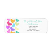 ハッピーヴァレンティーンズデイキュートパステルハートカスタム ラベル (正面)