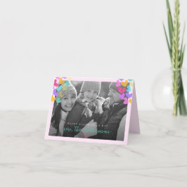 ハッピーヴァレンティーンズデイキュートパステルハート写真 シーズンカード