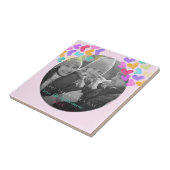 ハッピーヴァレンティーンズデイキュートパステルハート写真 タイル (側面)