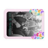 ハッピーヴァレンティーンズデイキュートパステルハート写真 マグネット (横)