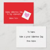 ハッピーヴァレンティーンズデイクラスメイト可愛お洒落赤 ノートカード (正面/裏面)