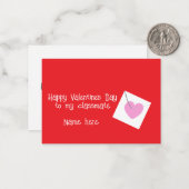 ハッピーヴァレンティーンズデイクラスメイト可愛お洒落赤 ノートカード (正面/裏面インサイチュ)