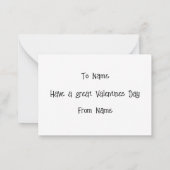 ハッピーヴァレンティーンズデイクラスメイト可愛お洒落赤 ノートカード (裏面)