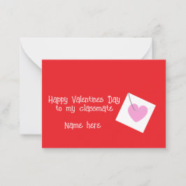 ハッピーヴァレンティーンズデイクラスメイト可愛お洒落赤 ノートカード