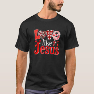 ハッピーヴァレンティーンズデイクリスチャンレオパードJのような愛 Tシャツ