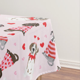 ハッピーヴァレンティーンズデイグレート・ダン・ドッグス テーブルクロス