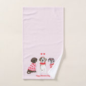 ハッピーヴァレンティーンズデイグレート・ダン・ドッグス バスタオルセット (ハンドタオル)