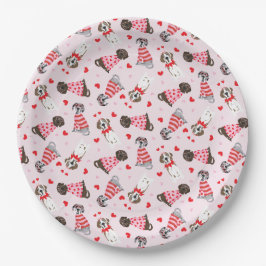 ハッピーヴァレンティーンズデイグレート・ダン・ドッグス ペーパープレート