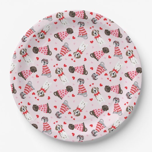ハッピーヴァレンティーンズデイグレート・ダン・ドッグス ペーパープレート (正面)