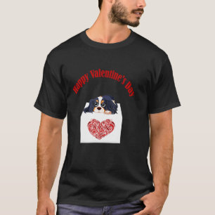 ハッピーヴァレンティーンズデイコッカースパニエル犬オンボックス Tシャツ