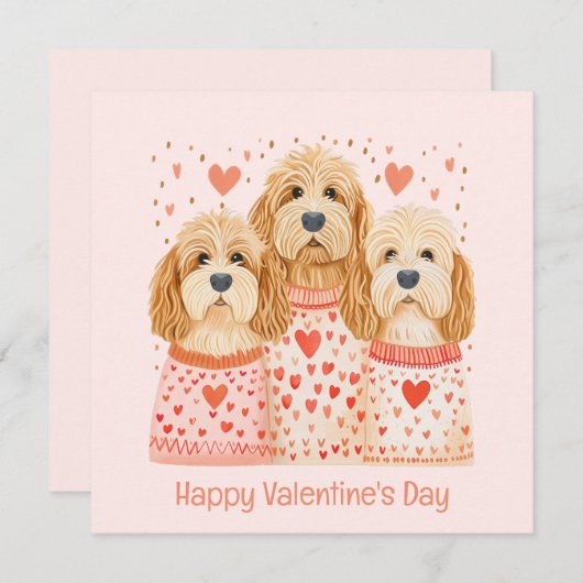 ハッピーヴァレンティーンズデイゴールデンドールドードルドッグス シーズンカード (正面/裏面)