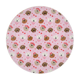 ハッピーヴァレンティーンズデイゴールデンレトリエバードッグス カッティングボード