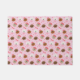 ハッピーヴァレンティーンズデイゴールデンレトリエバードッグス ドアマット