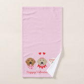 ハッピーヴァレンティーンズデイゴールデンレトリエバードッグス バスタオルセット (ハンドタオル)