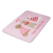 ハッピーヴァレンティーンズデイゴールデンレトリエバードッグス バスマット (アングル)