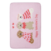 ハッピーヴァレンティーンズデイゴールデンレトリエバードッグス バスマット (正面縦)