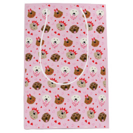 ハッピーヴァレンティーンズデイゴールデンレトリエバードッグス ミディアムペーパーバッグ