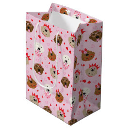 ハッピーヴァレンティーンズデイゴールデンレトリエバードッグス ミディアムペーパーバッグ