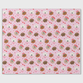 ハッピーヴァレンティーンズデイゴールデンレトリエバードッグス ラッピングペーパー (フラット)