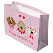 ハッピーヴァレンティーンズデイゴールデンレトリエバードッグス ラージペーパーバッグ (裏面アングル)