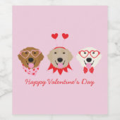 ハッピーヴァレンティーンズデイゴールデンレトリエバードッグス ワインラベル (シングルラベル)