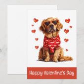 ハッピーヴァレンティーンズデイゴールデンレトリエバードッグ シーズンカード (正面/裏面)