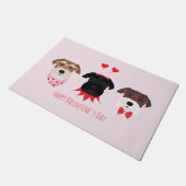 ハッピーヴァレンティーンズデイシュナウザードッグス ドアマット (アングル)