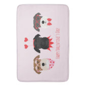 ハッピーヴァレンティーンズデイシュナウザードッグス バスマット (正面縦)