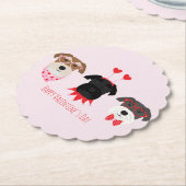 ハッピーヴァレンティーンズデイシュナウザードッグス ペーパーコースター (アングル)