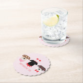 ハッピーヴァレンティーンズデイシュナウザードッグス ペーパーコースター (インサイチュ)