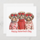 ハッピーヴァレンティーンズデイシーズー(犬)ズドッグス シーズンカード (正面/裏面)