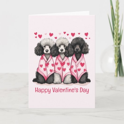 ハッピーヴァレンティーンズデイスタンダードプードルドッグ シーズンカード (正面)