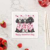 ハッピーヴァレンティーンズデイスタンダードプードルドッグ スタンダードカクテルナプキン (インサイチュ)