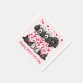 ハッピーヴァレンティーンズデイスタンダードプードルドッグ スタンダードカクテルナプキン (角)