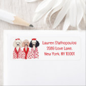 ハッピーヴァレンティーンズデイスタンダードプードルドッグ ラベル (インサイチュ)